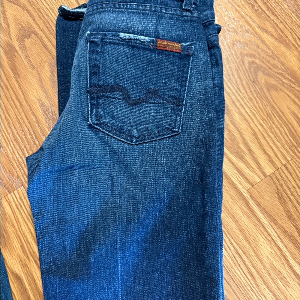 7 For All Mankind Dark Blue Boot Cut Jeans